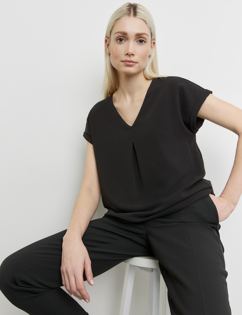 Blusenshirt mit Chiffon-Layer
