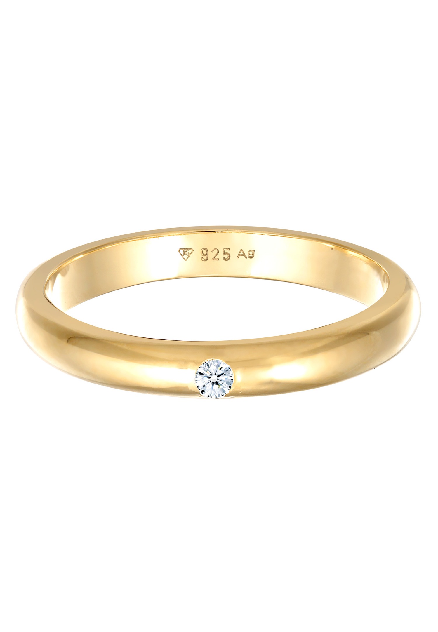 Klasyczny pierścionek damski Elli DIAMONDS z diamentem (0,03 ct.) w srebrze próby 925