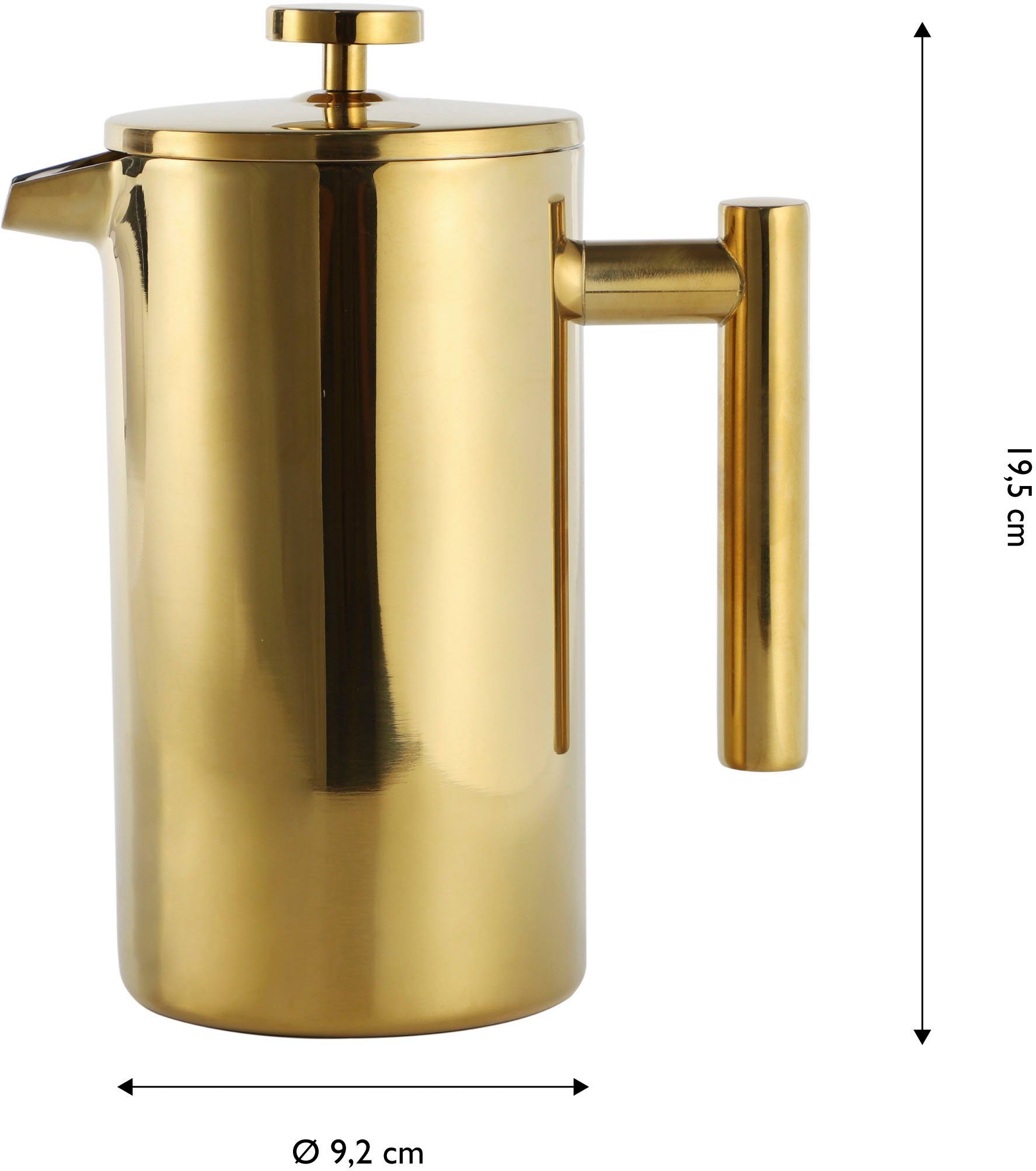 ECHTWERK French Press Kanne ., 0,8l Kaffeekanne, Kaffeebereiter mit Pressfilter, doppelwandiger Edelstahl, isoliert