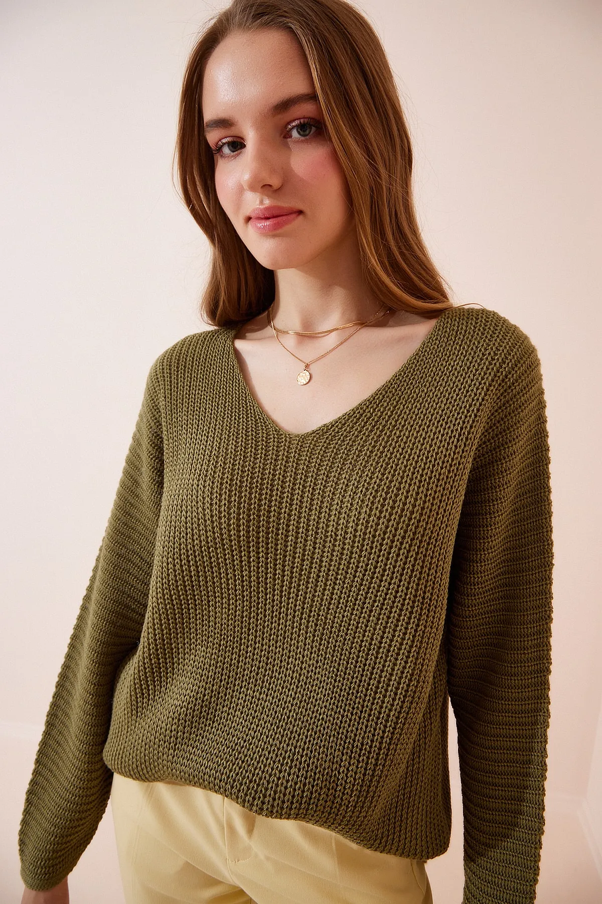 Happiness İstanbul  Pullover - Grün - Oversized
