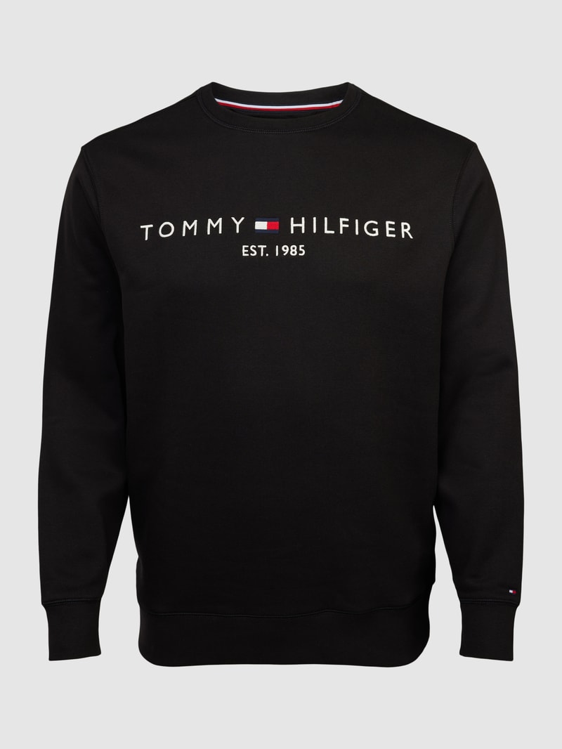 PLUS SIZE Sweatshirt mit Label-Stitching in schwarz