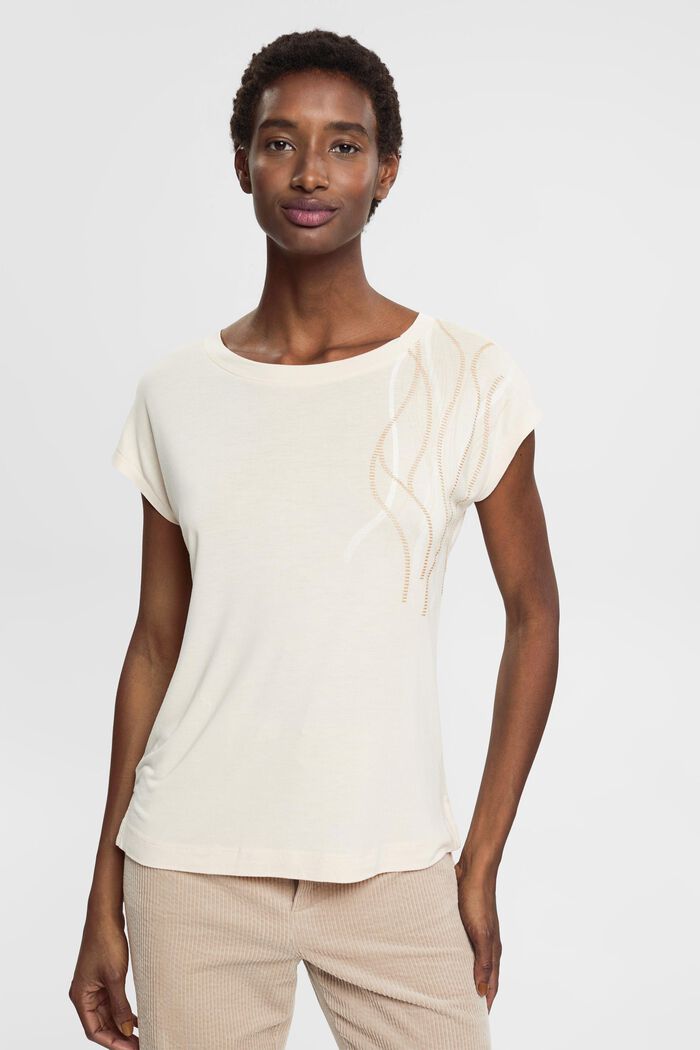 T-Shirt mit Pailletten, LENZING™ ECOVERO™
