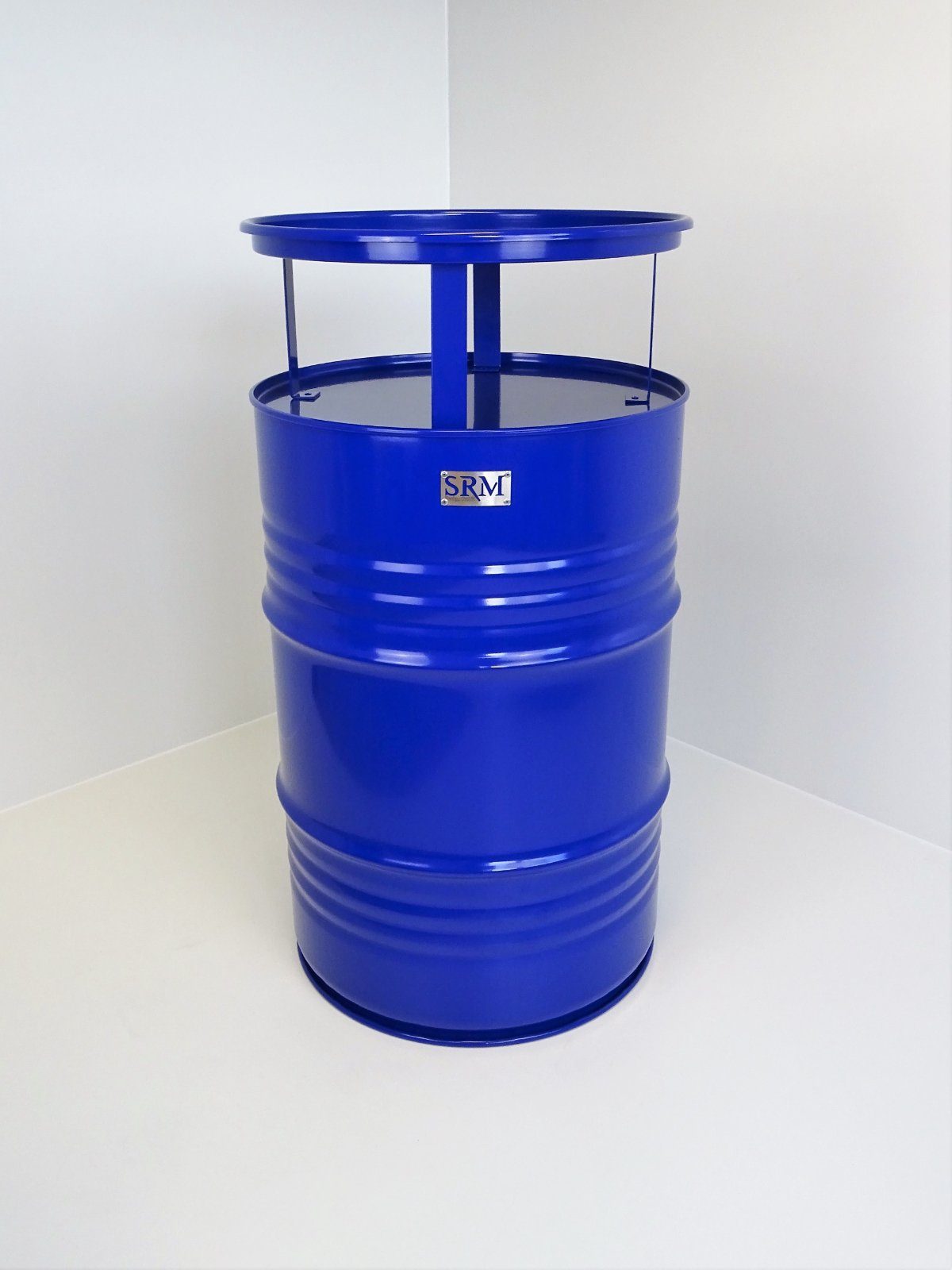 SRM Design Stehtisch Fassmöbel Stehtisch Bistrotisch Partytisch Blau Ø 57 cm Höhe 108 cm