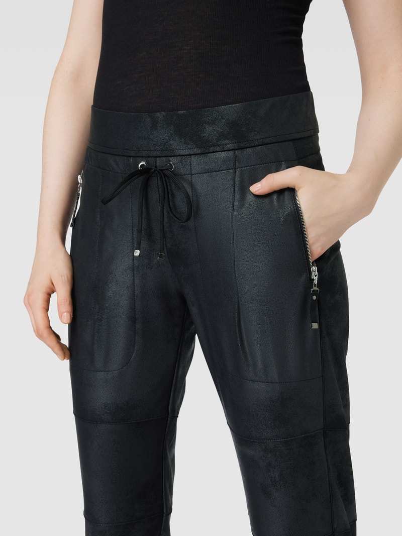 Jogpants in Leder-Optik Modell 'CANDY' in schwarz