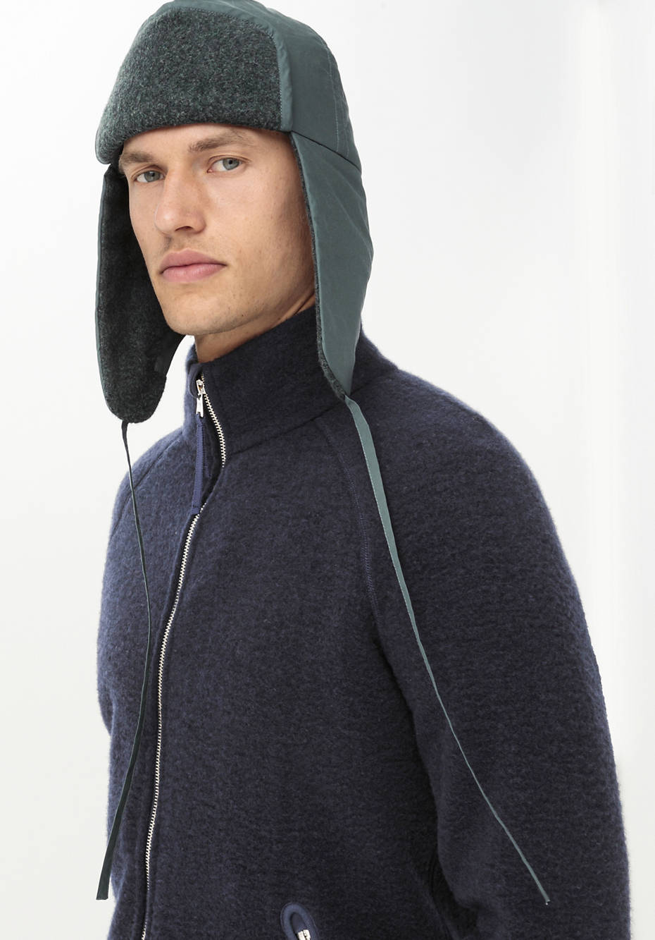 Unisex Nature Shell Trapper-Mütze mit Schurwoll-Wattierung