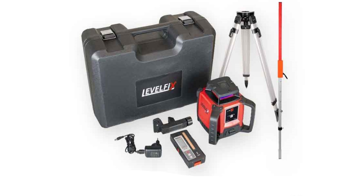 Levelfix 554513 550Hb Nivelă laser orizontală simplă cu autonivelare + trepied 1,8 m + tijă de măsurare