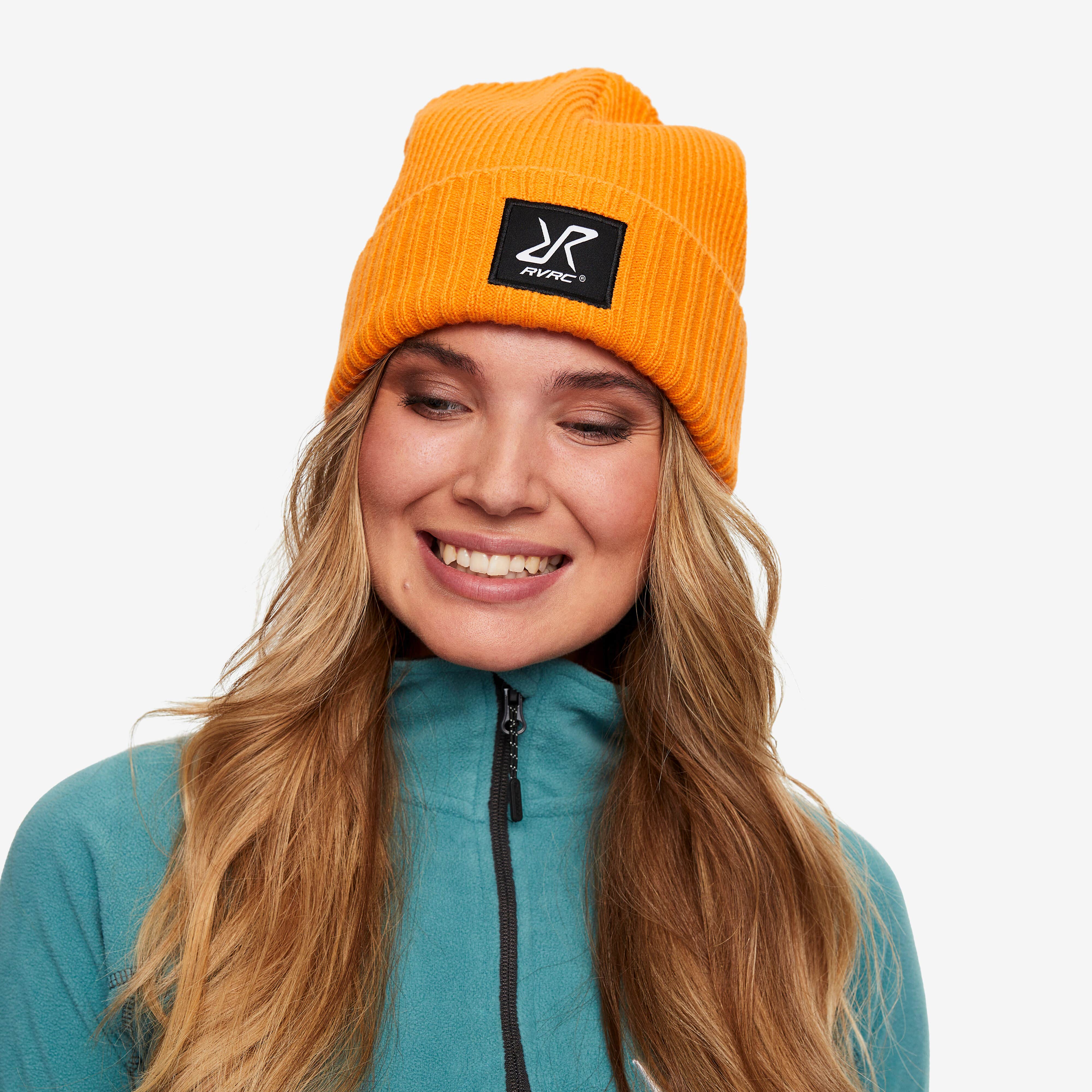 Ribbed Patch Beanie Radiant Yellow