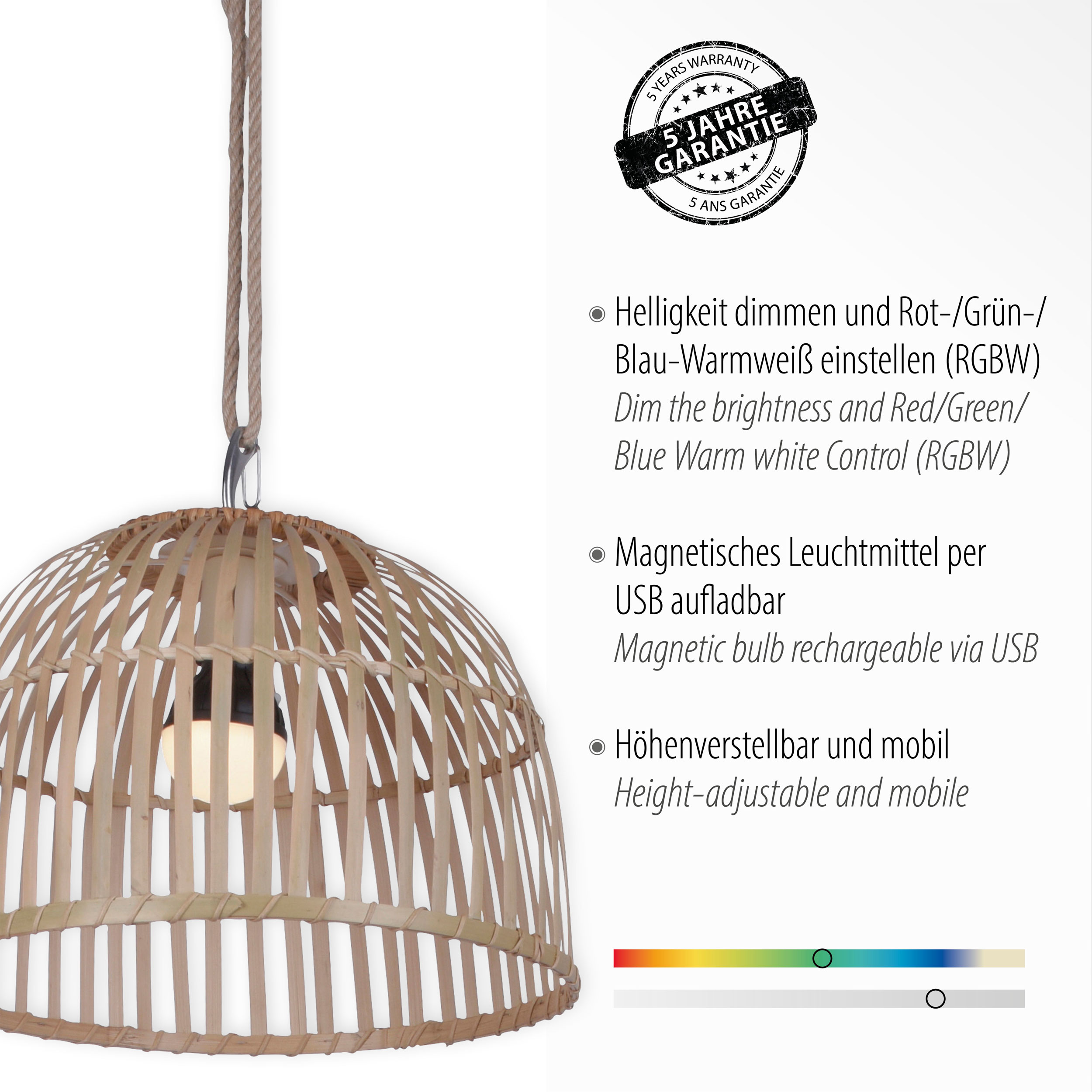 JUST LIGHT.LED-Akku-Pendelleuchte 1flg