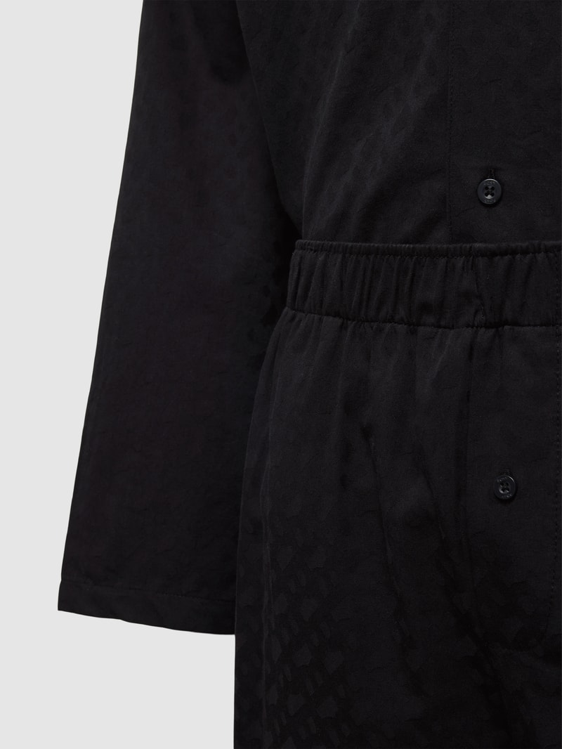 Pyjama mit Label-Stitching in schwarz