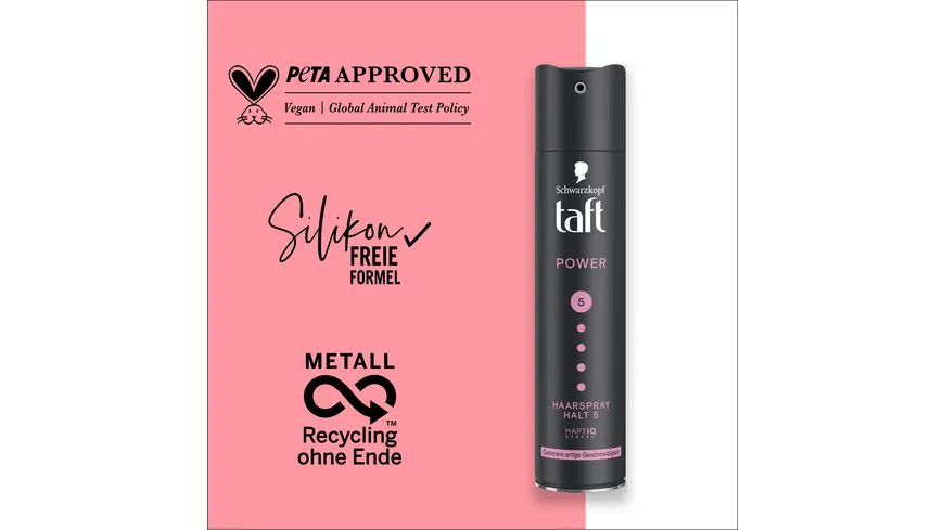 TAFT Haarspray Power Cashmere-artige Geschmeidigkeit 250 ml Haltegrad 5 - sehr starker Halt 250 ml