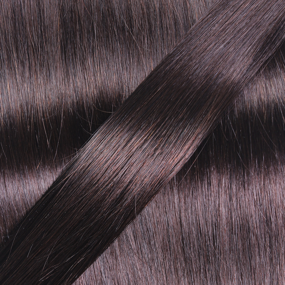 hair2heart Extensions adhesives Mini Tape Premium cheveux naturels #2 Marron foncé extensions