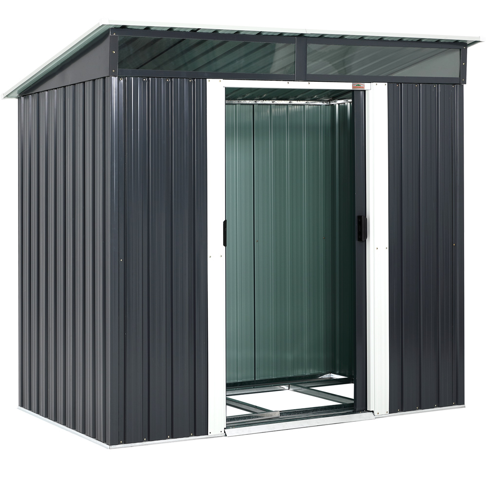 Casaria Gardebruk® Geräteschuppen Anthrazit Metall 196x122x180cm