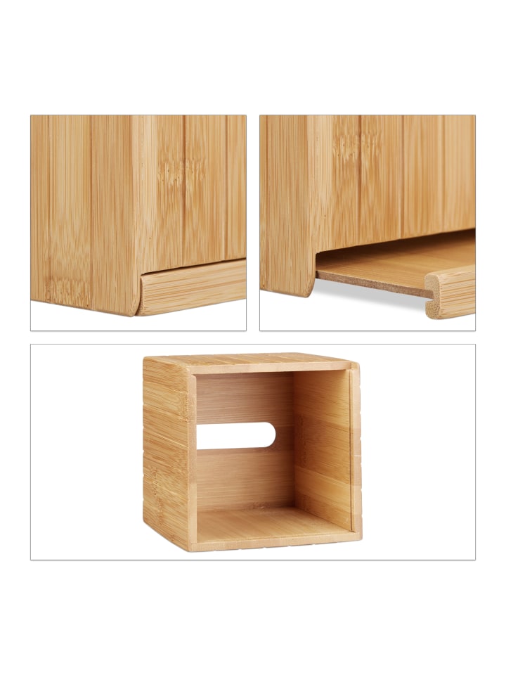 relaxdays Kosmetiktücherbox in Natur günstig kaufen onesize