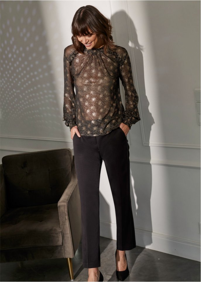 Mesh-Shirt mit Folienprint