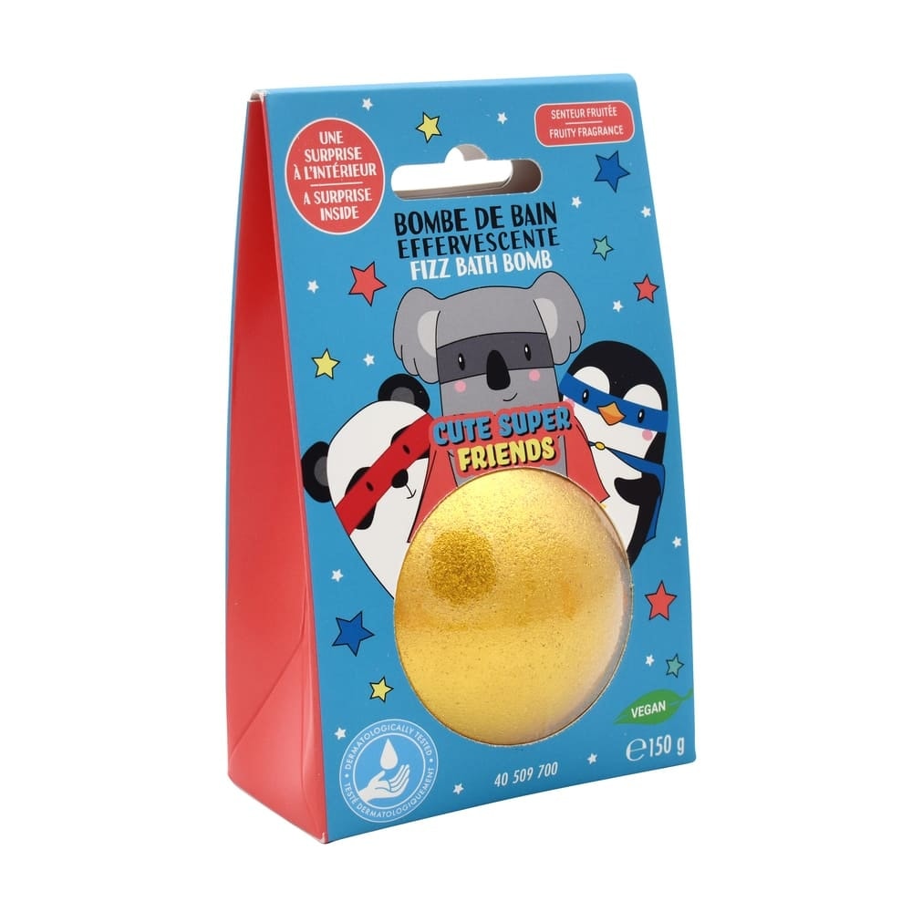 takecare Boule de bain 150g + Medaillon Super Cute Friends Senteur Fruitée Bombes de bain