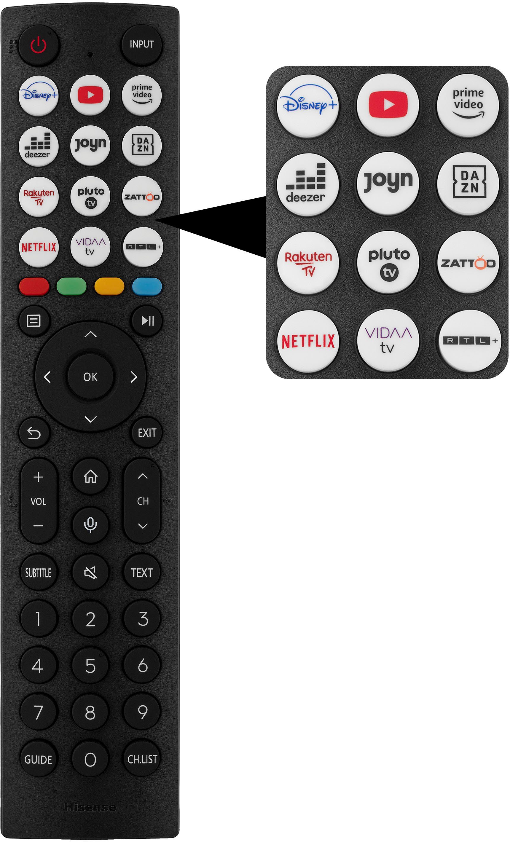 Hisense 75E77KQ PRO QLED-Fernseher (189 cm/75 Zoll, 4K Ultra HD, Smart-TV)
