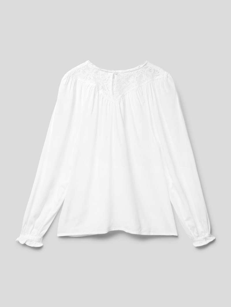 Bluse mit Details aus Spitze in weiß