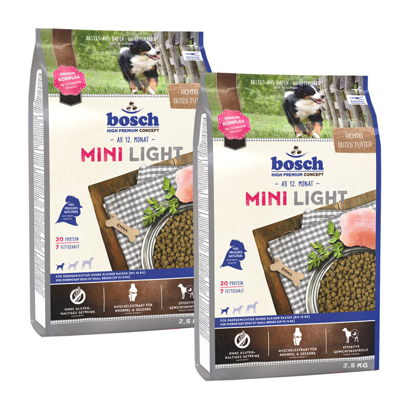bosch Hundetrockenfutter bosch Mini Light 2,5kg 2x2,5 kg