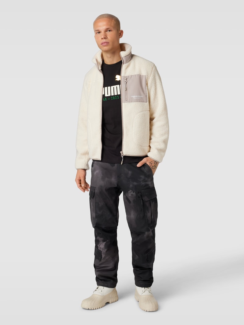 T-Shirt mit Label- und Logo-Print Modell 'No. 1' in schwarz