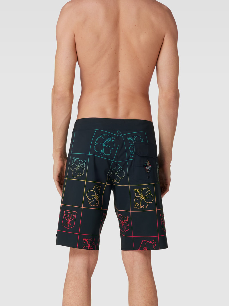 Badehose mit Allover-Muster Modell 'ANDY IRONS SUNDAYS CICLO' in schwarz