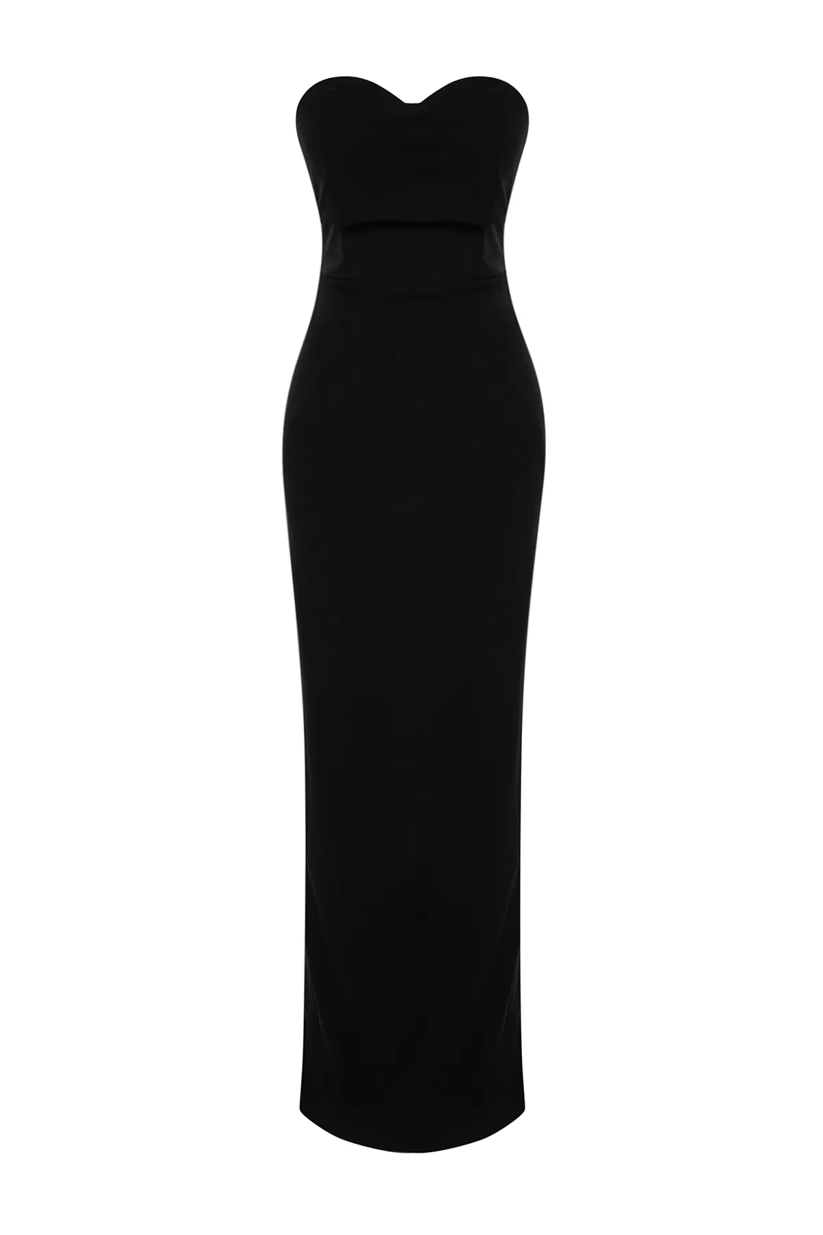 Trendyol Collection  Schwarzes, körperbetontes Korsett, detailliertes Hochzeits-/Nikah-langes Abendkleid TPRSS24AE00069