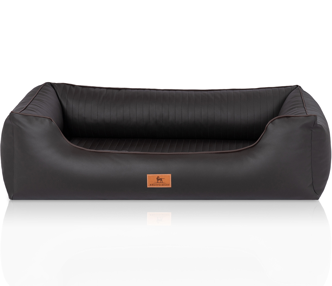 Knuffelwuff Hundebetten Knuffelwuff orthopädisches Hundebett aus Kunstleder Lovelock schwarz XL