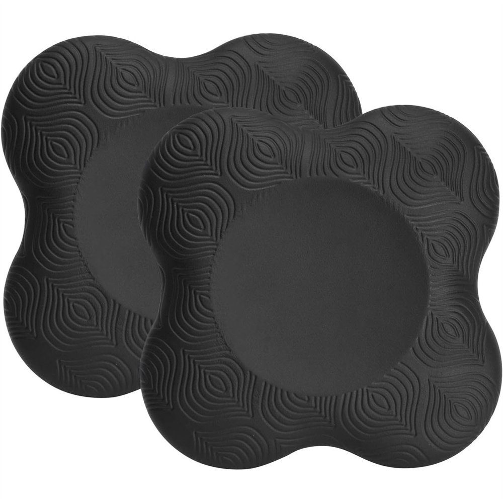 Runxizhou Kniekissen 2 Stücke Kniekissen Yoga, rutschfest Knieschoner Matte Set Schwarz