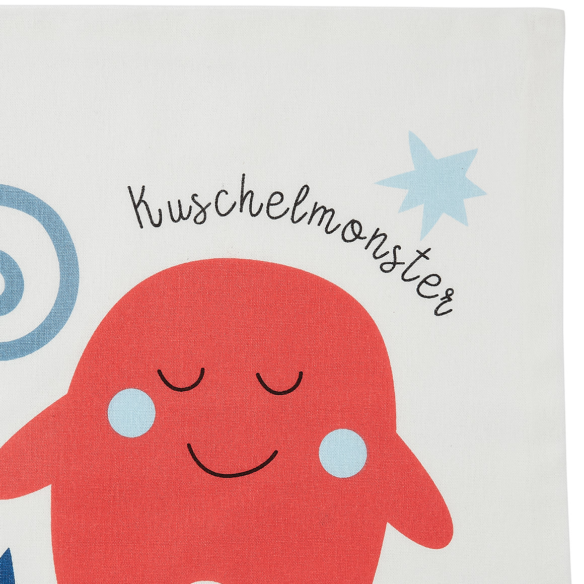 Kissenhülle mit Kuschelmonster-Motiv