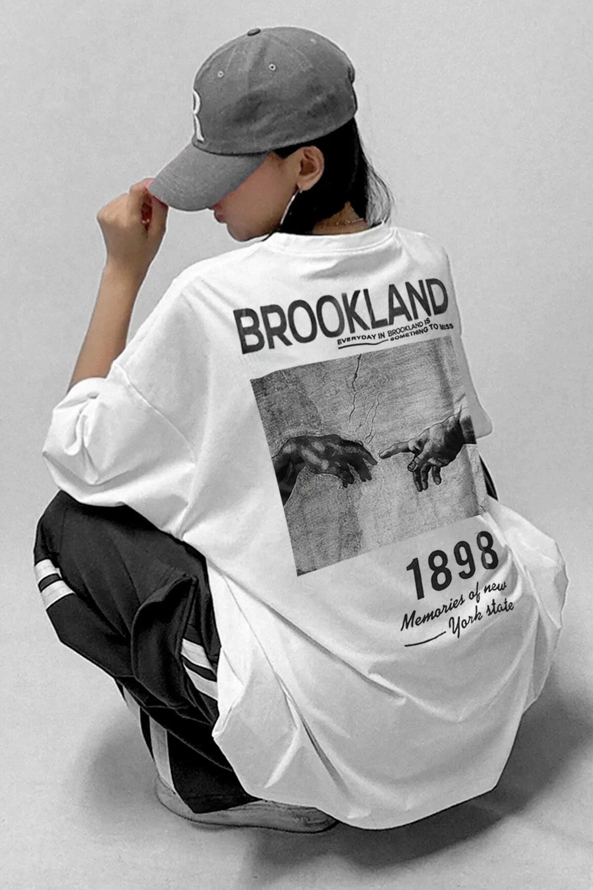 Teenage Millionaire  1898 Bedrucktes weißes Oversize Salas Boyfriend Damen T-Shirt