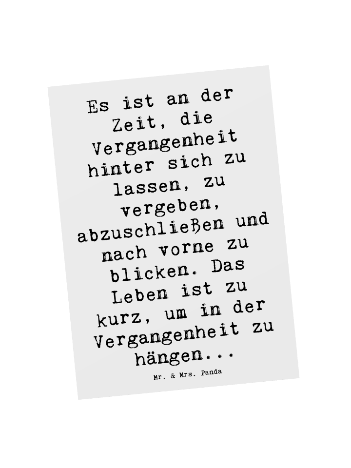 Mr. & Mrs. Panda Postkarte Spruch Vergebung und Zukunft mit Spruch in Weiß günstig kaufen onesize