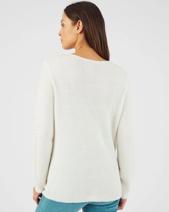 Pull maille ajourée mélange alpaga