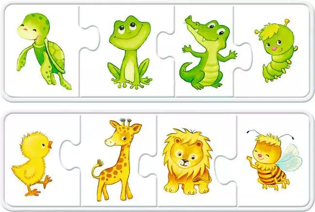 Kinderpuzzle ab 2 Jahren - Meine liebsten Tierkinder - 4 Teile