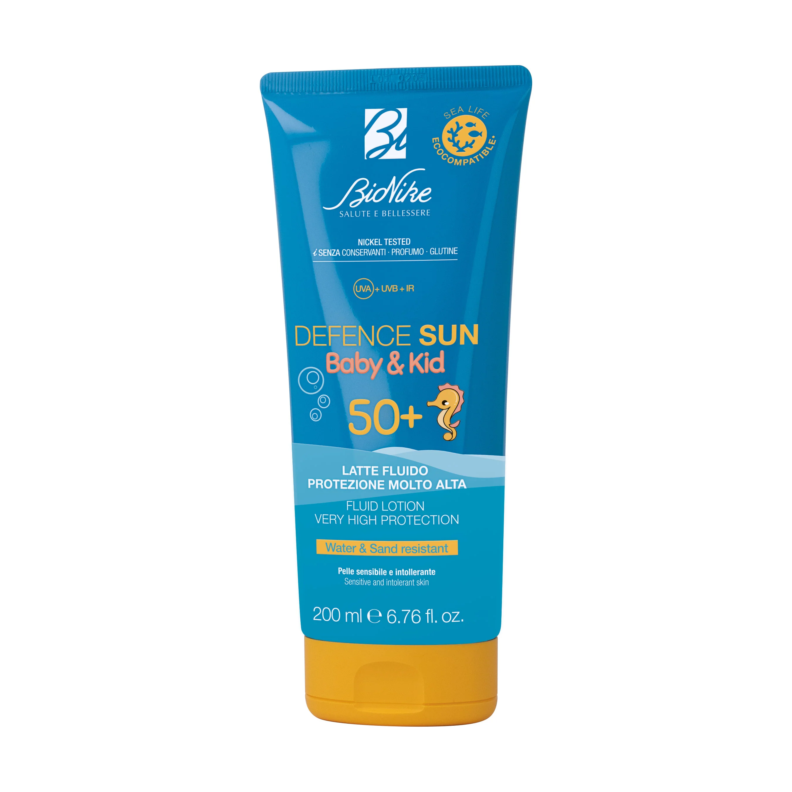 Defence Sun Baby&Kid šķidrais pieniņš SPF50+ - bērnu saules krēms, augstas aizsardzības ķermeņa saules pieniņš, produkti bērniem