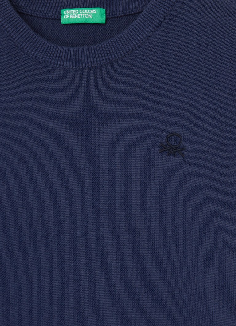 Suéter Benetton de malha fina com bordado do logotipo.