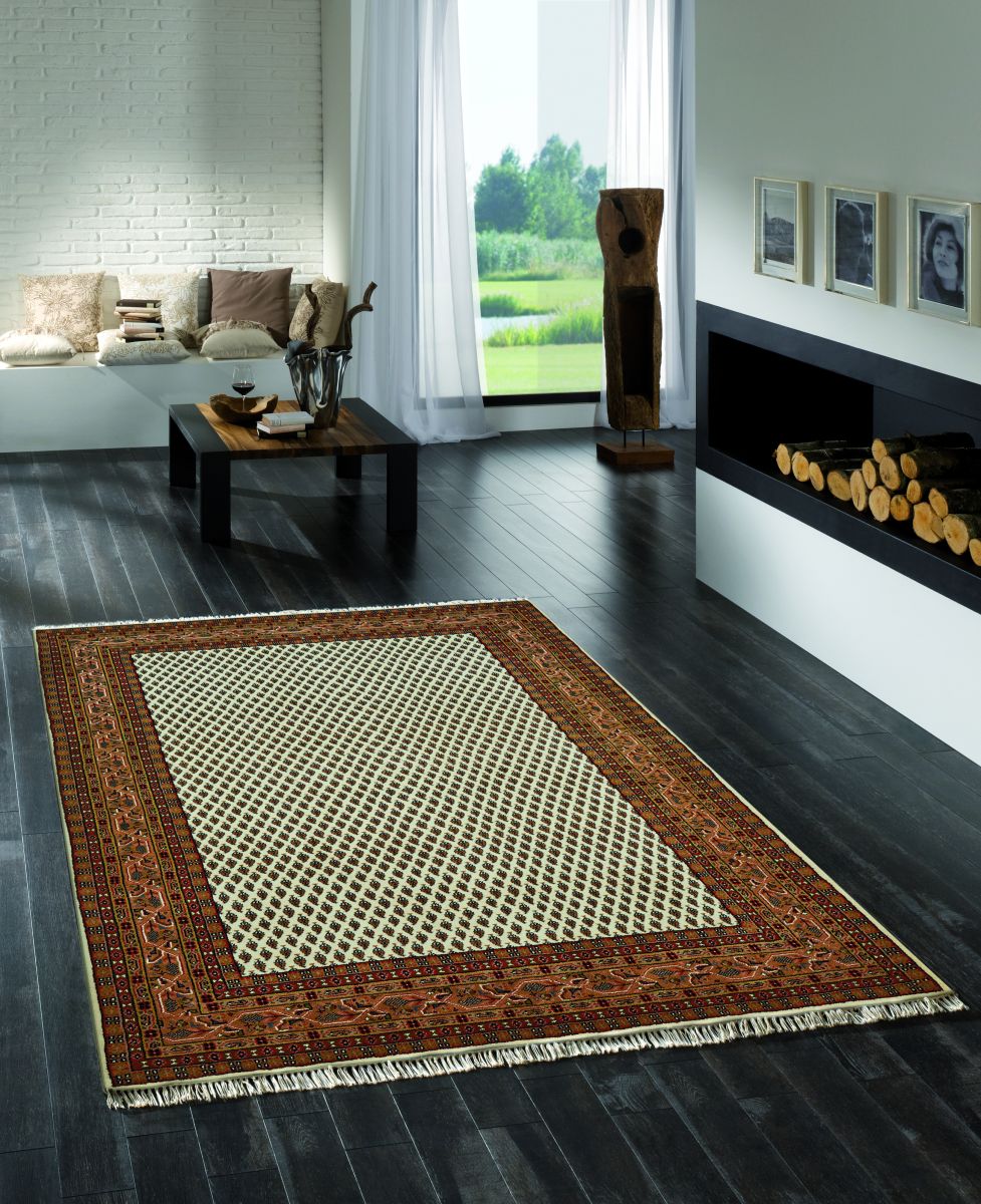 Teppich aus Indien Bikaner Mir 20 beige 40 x 60 cm