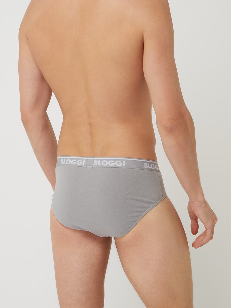 Slip mit Stretch-Anteil im 6er-Pack in mittelgrau meliert