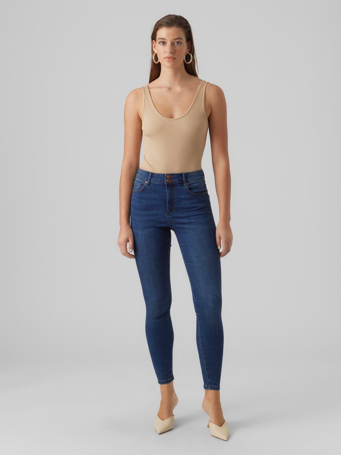 VMSOPHIA Hohe Taille Slim Fit Jeans