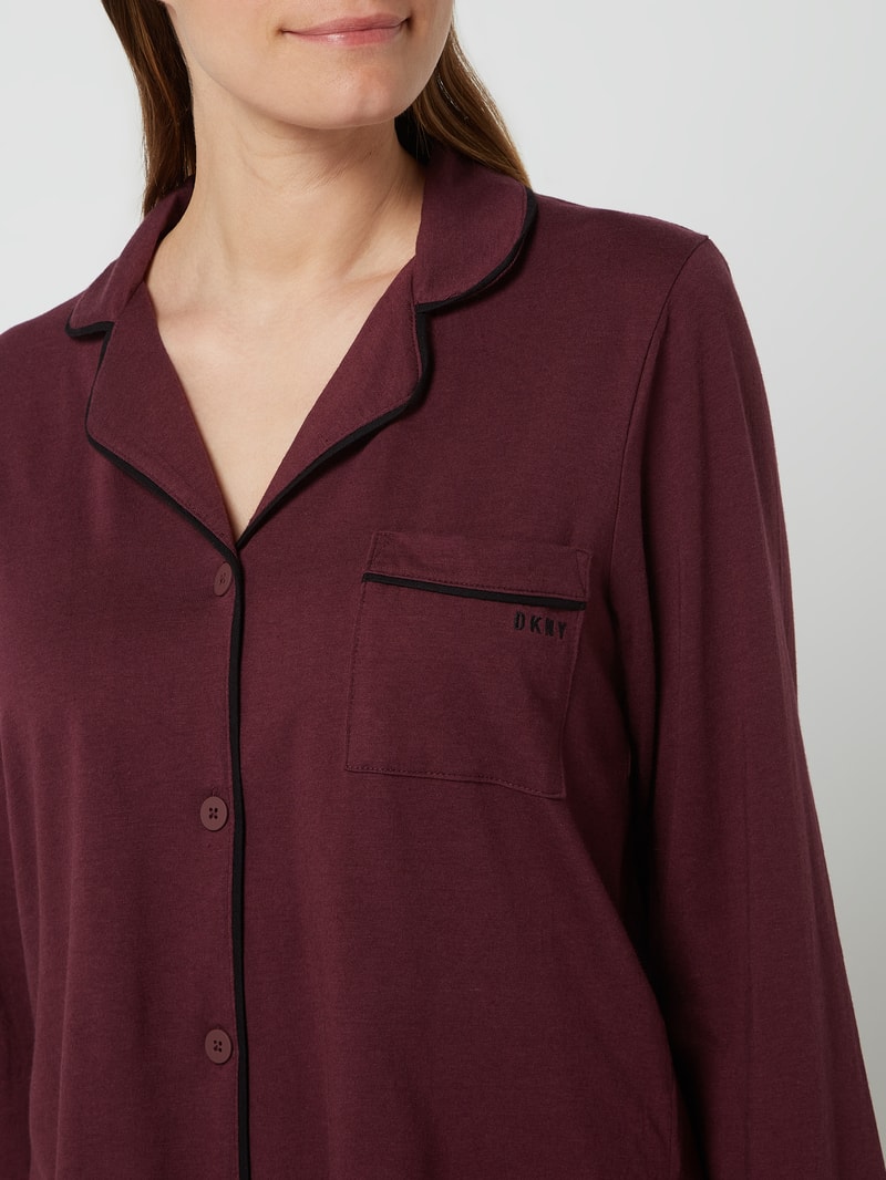 Pyjama aus Baumwoll-Viskose-Mix in bordeaux rot