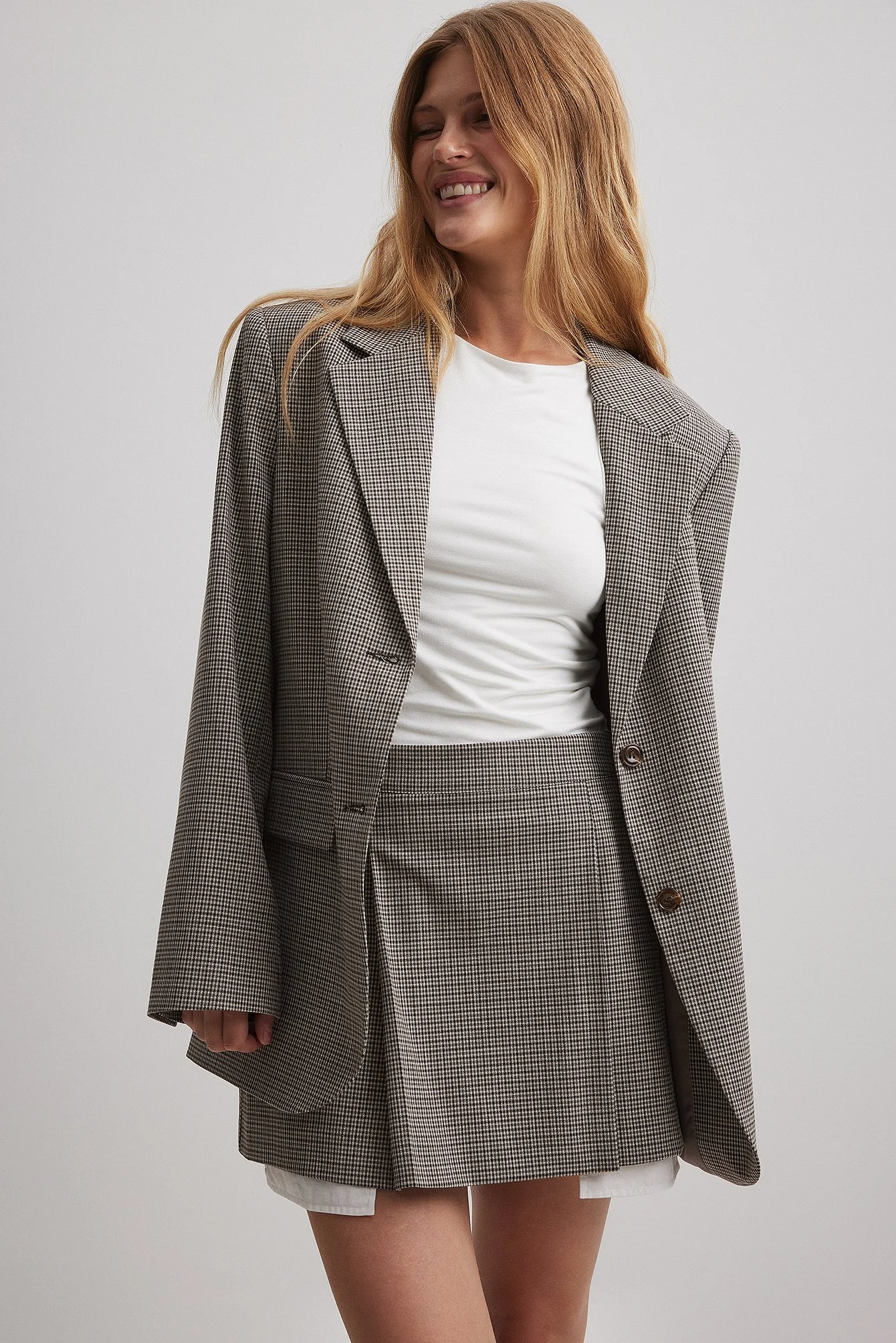 Kleinkarierter Oversize-Blazer