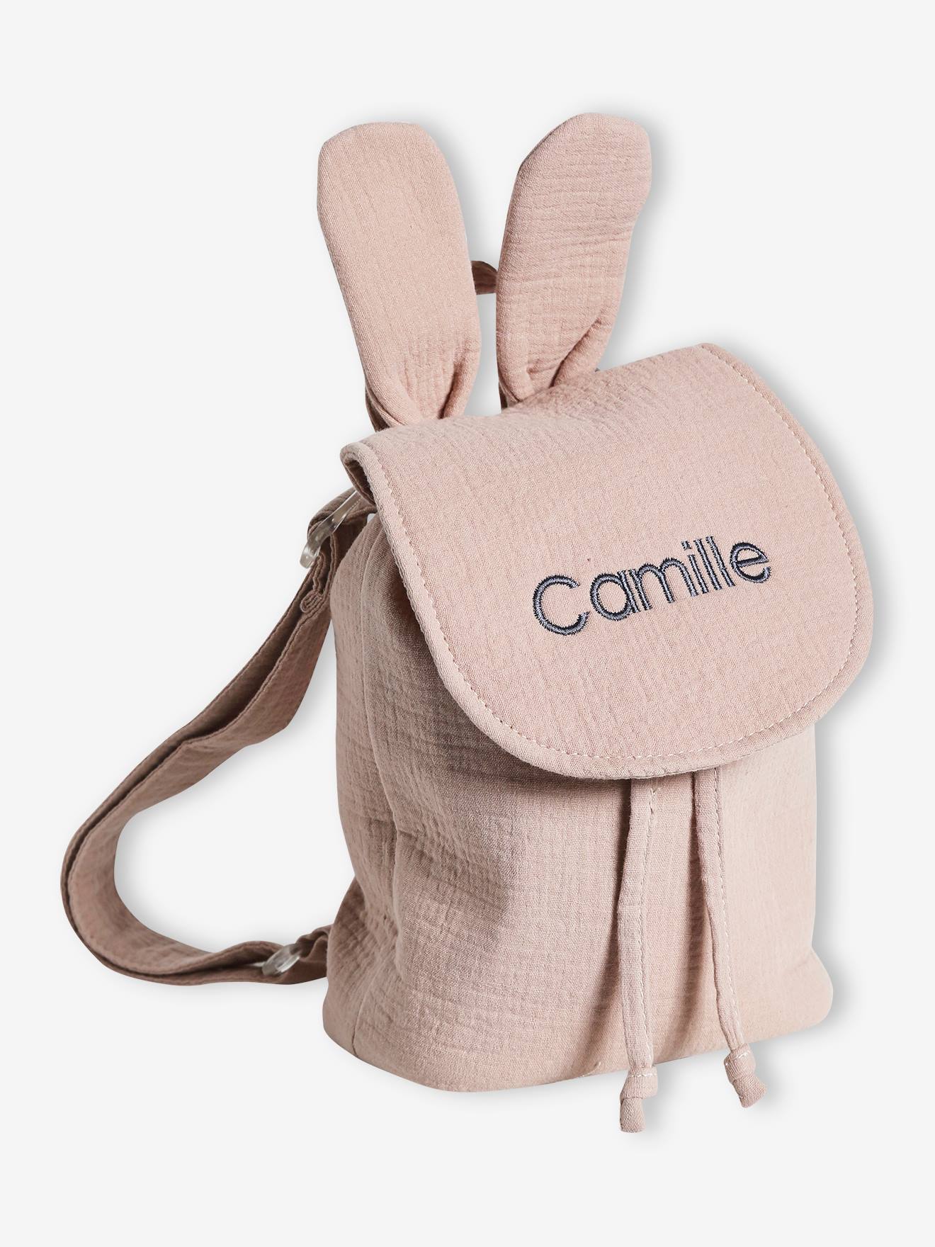 Vertbaudet Kinder Rucksack mit Ohren, personalisierbar - graubeige
