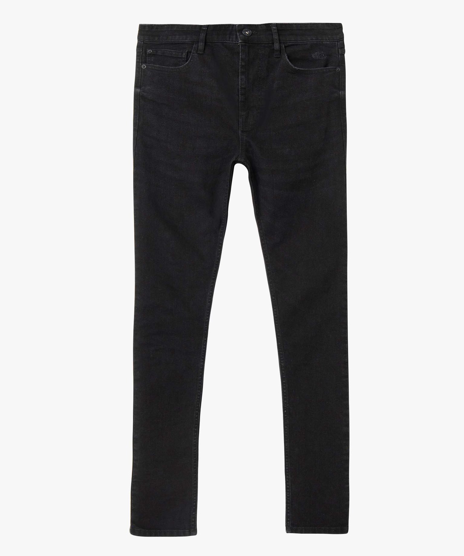 Jean homme skinny taille haute en coton stretch noir | GEMO