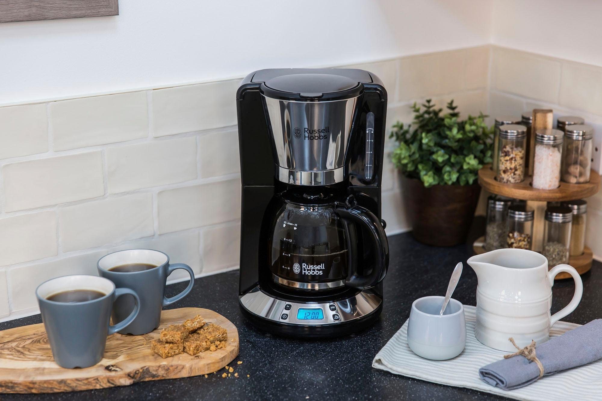 RUSSELL HOBBS Filterkaffeemaschine Victory 24030-56, 1,25l Kaffeekanne, 1x4, Digitale Glas-Kaffeemaschine