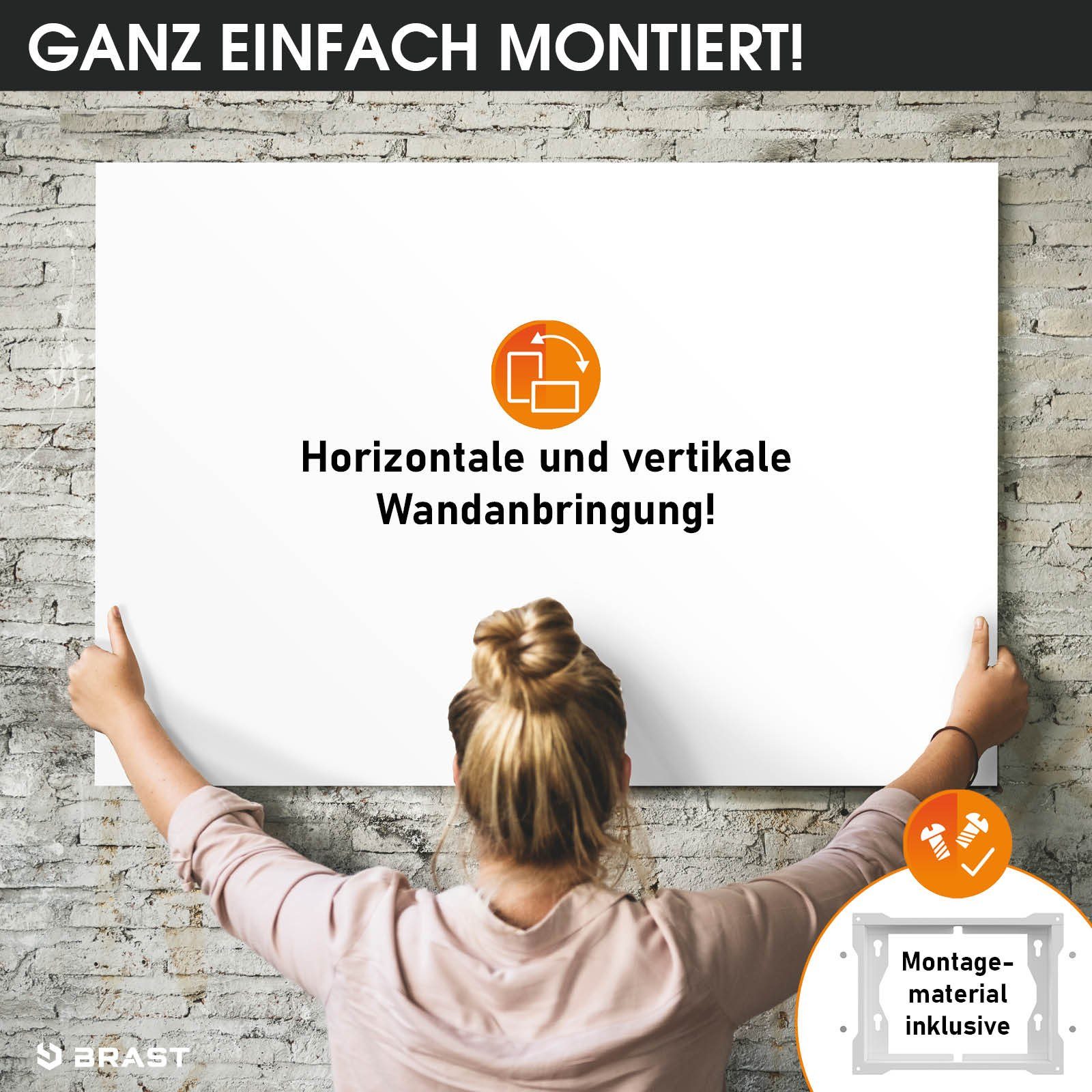 BRAST Infrarotheizung Hybrid; 300-1100 Watt; Hoher Wirkungsgrad; Ultraflache Bauweise, Überhitzungsschutz; Inkl. Wandhalterung