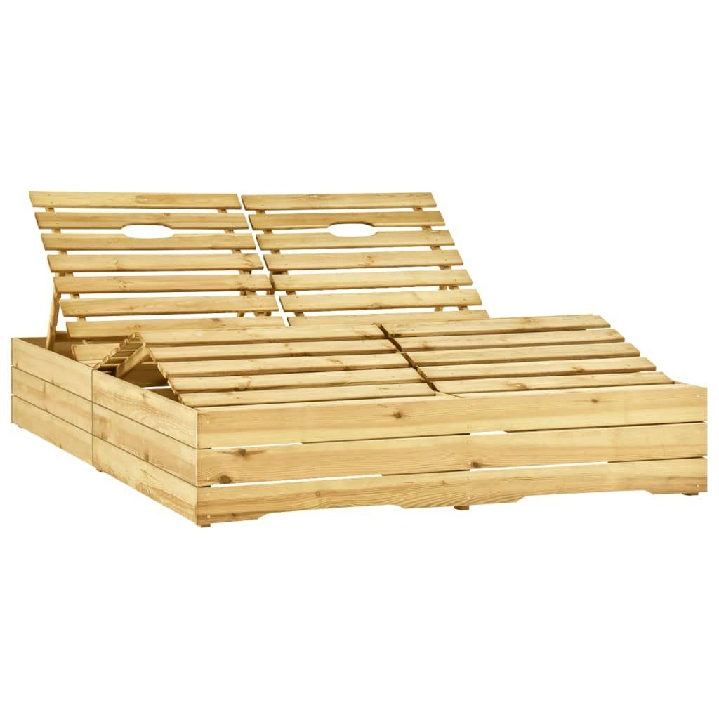 vidaXL Gartenliege Doppel-Sonnenliege Grün Imprägniertes Kiefernholz
