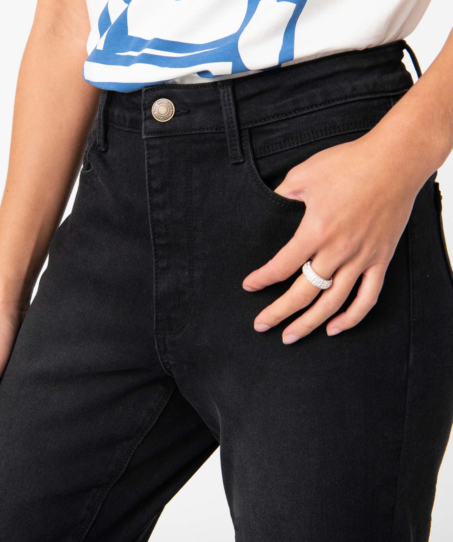Jean femme coupe Skinny longueur 7/8ème noir | GEMO