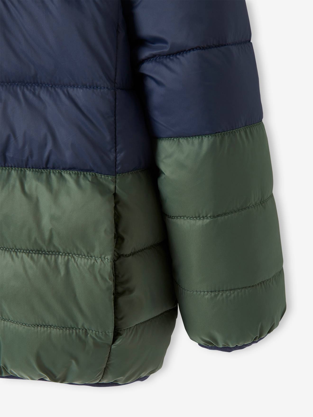 Doudoune légère réversible garçon colorblock anthracite