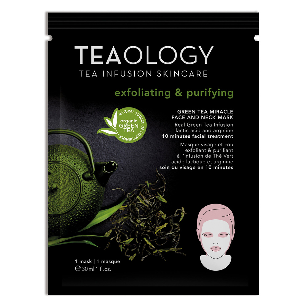 Teaology Green Tea Miracle Face And Neck Mask Masque Visage et Cou