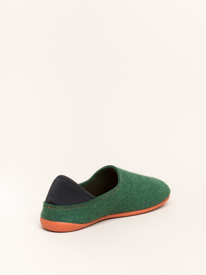 Gottstein Hausschuh Wool Slip-On in green/orange günstig kaufen