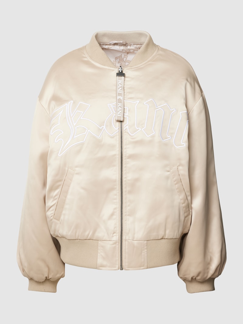 Jacke mit Label-Detail Modell 'Signature' in sand