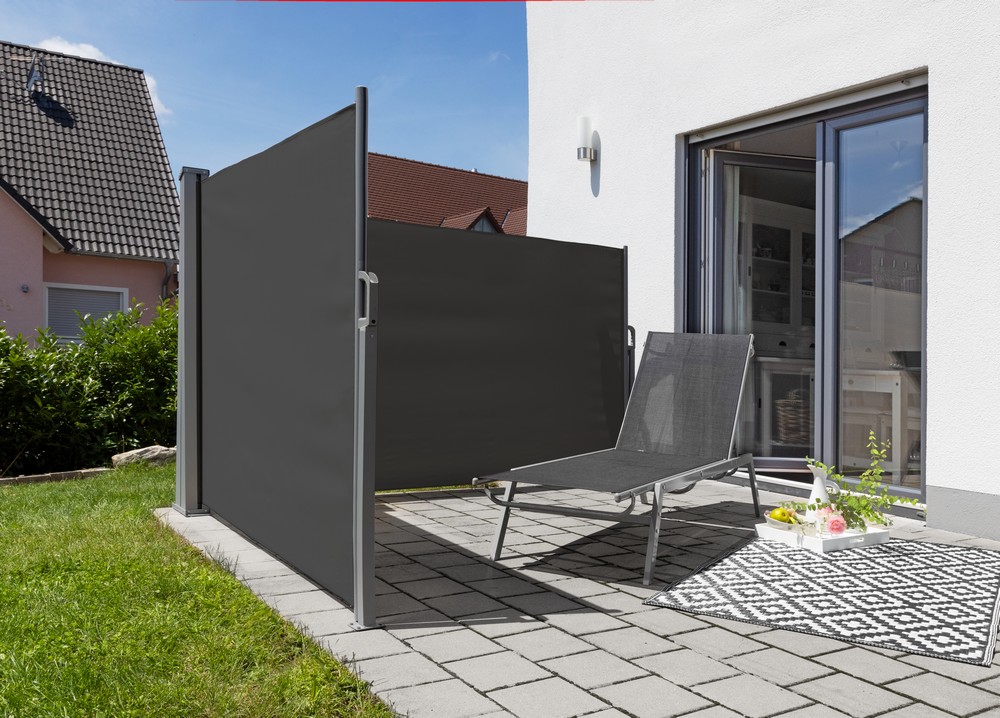 HC Home & Living Doppel - Seitenmarkise ca. 6,0 x 1,5 m - Anthrazit
